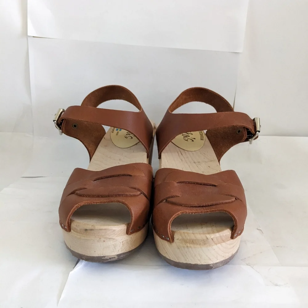 Lotta From Stockholm Tan Leather Clogs - Picture 3 of 10